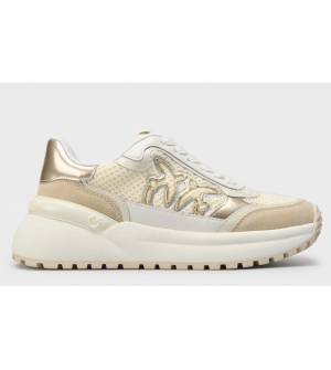 Pinko Gem 11 SS0143P143-ZK9 Γυναικεία Sneakers Μπεζ/Cream με Suede και Δερμάτινες Λεπτομέρειες