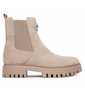 Guess Γυναικεία Chelsea Μποτάκια FLTF2DSUE10-GREY από Φυσικό Δέρμα Suede Ανοιχτό Μπεζ με Chunky Σόλα