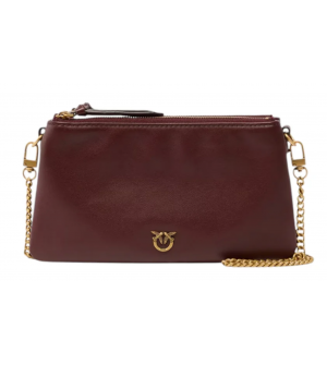 PINKO Double Mini 105359A0Q0-R49Q Γυναικεία Δερμάτινη Τσάντα Ώμου / Χιαστί με Αλυσίδα