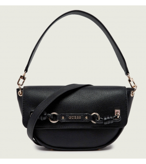 Guess HWBG9742190-BLA Γυναικεία Τσάντα Χιαστί Μαύρη από Συνθετικό Δέρμα 25x17x7cm