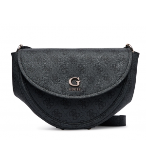 Guess Γυναικεία Τσάντα Ώμου Saddle HWSG9756210-CLO Μαύρη με Μονόγραμμα