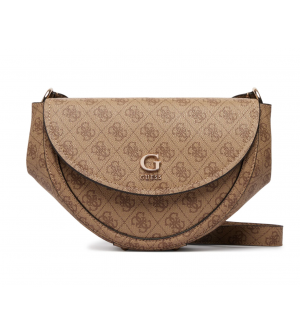 Guess Coleen Logo HWSG9756210-LTL Γυναικεία Τσάντα Χιαστί Saddle Μπεζ με Μονόγραμμα