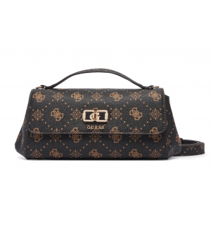Guess Emelie Logo HWGP9928190-ESL Γυναικεία Τσάντα Ταχυδρόμου Σκούρο Καφέ με Μονόγραμμα
