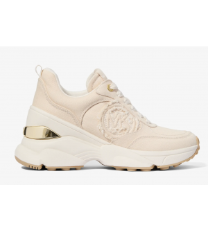 Michael Kors Katrina Frayed Denim Γυναικεία Sneakers με Πλατφόρμα Beige Wash 49T5KAFS2D-347