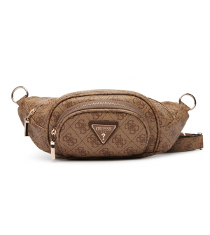 Guess Latona Travel TWHB9211080-LTL Γυναικείο Τσαντάκι Μέσης Καφέ με Monogram