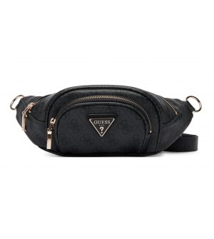 Guess Latona Travel TWHB9211080-CLO Γυναικείο Τσαντάκι Μέσης Μαύρο με Monogram