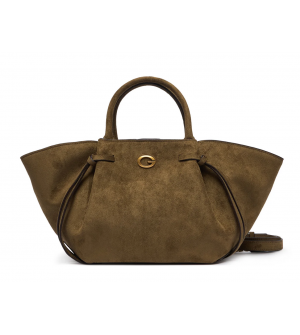 Guess Allegra HWSG2237060-OLV Γυναικεία Τσάντα Χειρός Χακί από Απομίμηση Suede με Αποσπώμενο Ρυθμιζόμενο Λουράκι