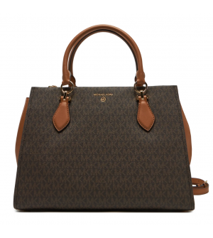 Michael Kors Γυναικεία Τσάντα Ώμου 30F2G6AS3B-1335 Καφέ/Acorn, με Φερμουάρ και Ρυθμιζόμενο Λουράκι, 35x24,5x13 cm