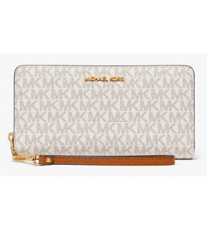 Michael Kors Jet Set Travel Large Continental Wallet 35S6GTVE9B-0150 Γυναικείο Πορτοφόλι Vanilla Μπεζ 21,5 cm