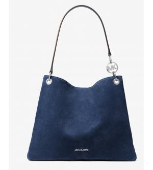 Michael Kors Christina Large Γυναικεία Τσάντα Ώμου Suede 35F5S8WE6S-0410 Navy Μπλε