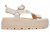 Guess Γυναικεία Σανδάλια FLJFTTFAL03-CREAM Μπεζ, Πλατφόρμα 5.5cm, Υφασμάτινα, Peep Toe, Με Σκρατς