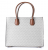 Michael Michael Kors Γυναικεία Τσάντα Χειρός / Ώμου Mercer LG Satchel 35T2GM9S3B-Vanilla, Signature Canvas, Δερμάτινες Λεπτομέρειες