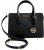 Michael Michael Kors Sheila 35S3G6HS2L-BLA Γυναικεία Τσάντα Χειρός & Ώμου MD Center Zip Satchel Μαύρη, Vegan Υλικό