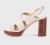 Michael Kors Vera Platform Γυναικεία Πέδιλα με Χοντρό Τακούνι Vanilla Multi 40S4VEMS2B-170