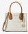 Michael Michael Kors Mercer MD Messenger 35S1GM9M2B-Vanilla Γυναικεία Δερμάτινη Τσάντα Ώμου & Χιαστί Signature Logo