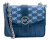 Michael Michael Kors Greenwich 35T5SGRC1J-Navy Γυναικεία Τσάντα Ώμου Small Flap Crossbody Υφασμάτινη 21x15x8 cm