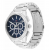 Tommy Hilfiger Sam 1792253 Ανδρικό Ρολόι Χρονογράφος 43mm με Ασημί Μπρασελέ και Μπλε Καντράν