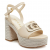 Guess Formal Γυναικεία Πέδιλα FLJFMLLEA03-CREGO με Δερμάτινο Άνω Μέρος, Πλατφόρμα & Τακούνι 12cm