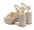 Guess Formal Γυναικεία Πέδιλα FLJFMLLEA03-CREGO με Δερμάτινο Άνω Μέρος, Πλατφόρμα & Τακούνι 12cm