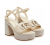 Guess Formal Γυναικεία Πέδιλα FLJFMLLEA03-CREGO με Δερμάτινο Άνω Μέρος, Πλατφόρμα & Τακούνι 12cm