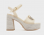 Guess Formal Γυναικεία Πέδιλα FLJFMLLEA03-CREGO με Δερμάτινο Άνω Μέρος, Πλατφόρμα & Τακούνι 12cm