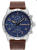 Timberland Campton TDWGF0055401 Ανδρικό Ρολόι Quartz 44mm με Καφέ Δερμάτινο Λουρί και Μπλε Καντράν