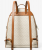 Michael Kors Rhea Zip LG Γυναικείο Σακίδιο Πλάτης 30F7GEZB7B-150 Vanilla με Logo Print και Χρυσαφί Λεπτομέρειες