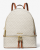 Michael Kors Rhea Zip LG Γυναικείο Σακίδιο Πλάτης 30F7GEZB7B-150 Vanilla με Logo Print και Χρυσαφί Λεπτομέρειες