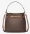 Michael Kors Carson Medium Signature Logo Convertible Bucket Crossbody Bag 35R6G2ZS6B-0200 Καφέ Γυναικεία Τσάντα Ώμου / Χιαστί